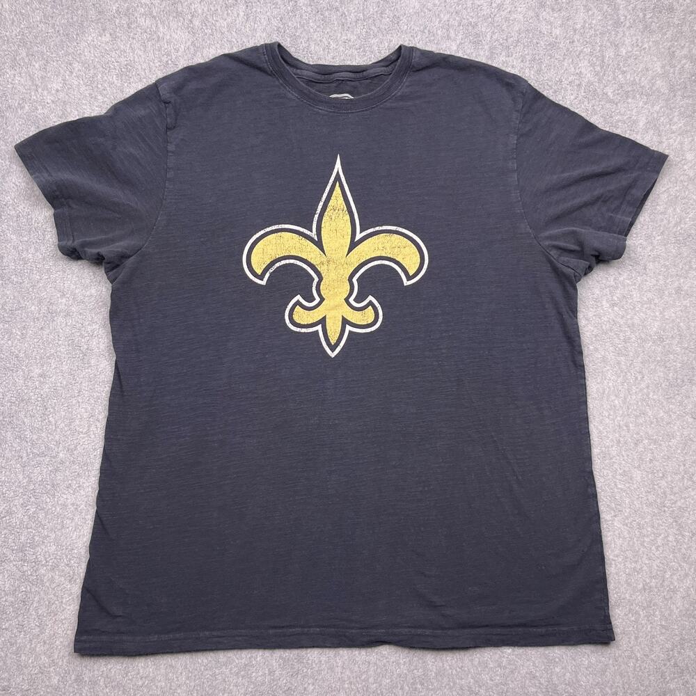 gts new orleans saints t-shirt black nfl short sleeve crew neck xl‎